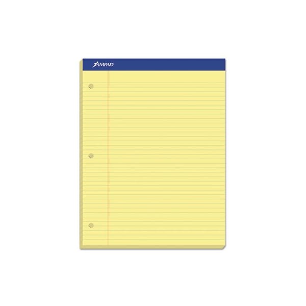 Ampad/ Of Amercn Pd&Ppr Ampad, DOUBLE SHEET PADS, WIDE/LEGAL RULE, 8.5 X 11.75, CANARY, 100 SHEETS 20243 - main
